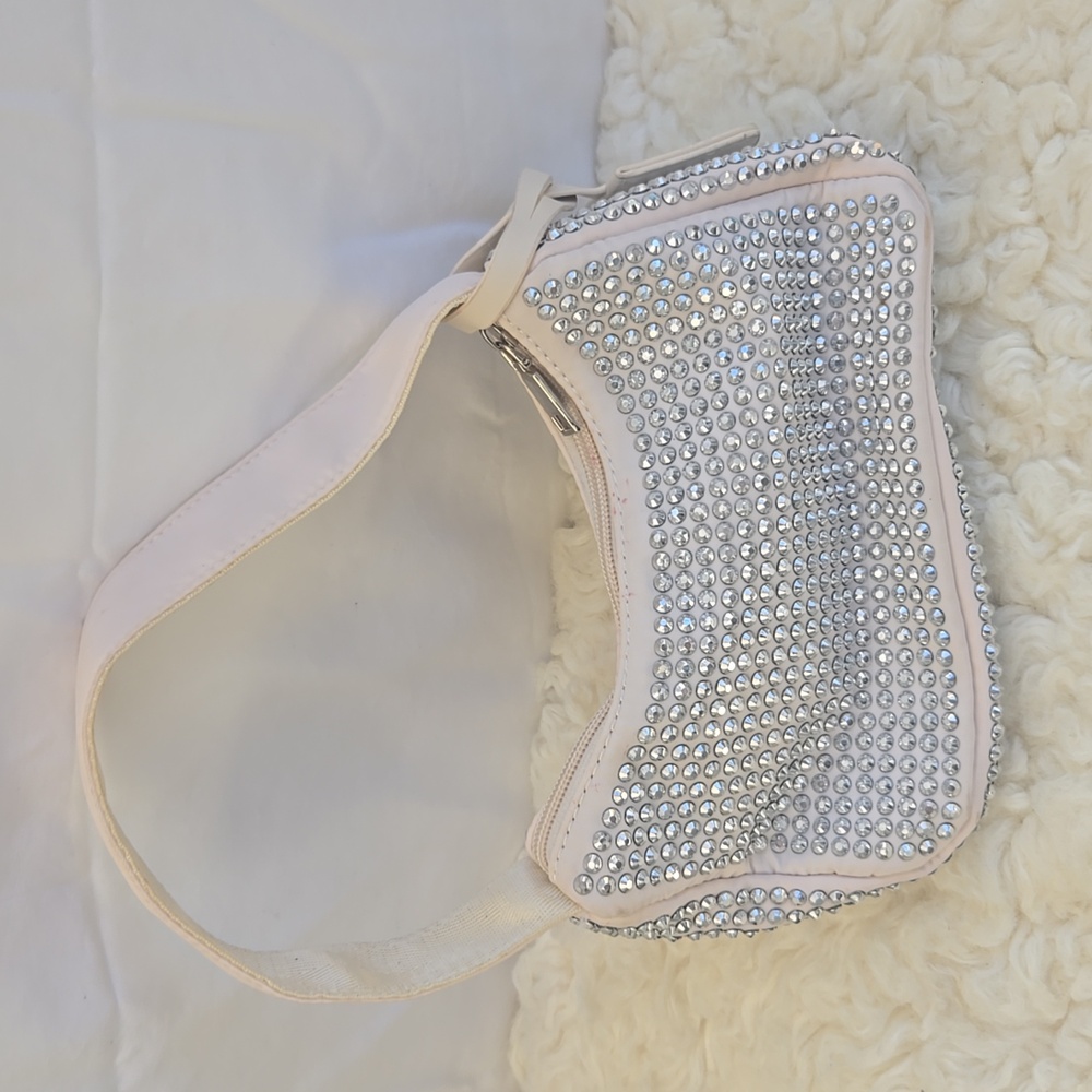 Chic Cream Studded Shoulder Bag